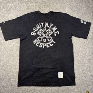 50 Cent T Shirt Mens Large Black Y2K G Unit Respect Graphic Crew Neck Heavy